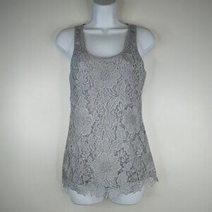 Express Lace Metallic Front Cut Out Tank Top Size XS
